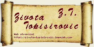 Života Topisirović vizit kartica